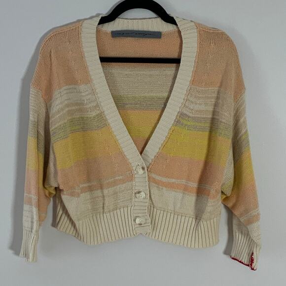 Raquel Allegra Gower Cardigan in a multi-color striped cotton-cashmere blend - Picture 2 of 7
